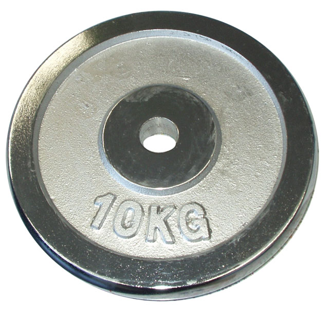 Chromowana tarcza (obciążnik) do sztang 10 kg – 28 mm