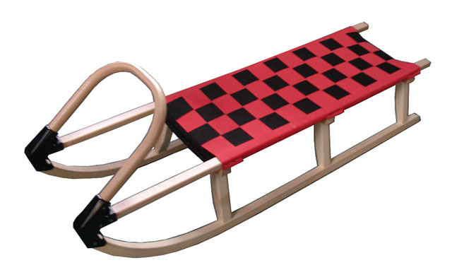 Drewniane sanki 125 cm A2042 – czerwone