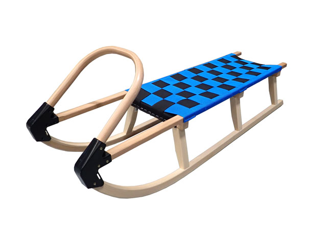 Sanki Acra 125 cm, drewniane A2042-MO – niebieskie