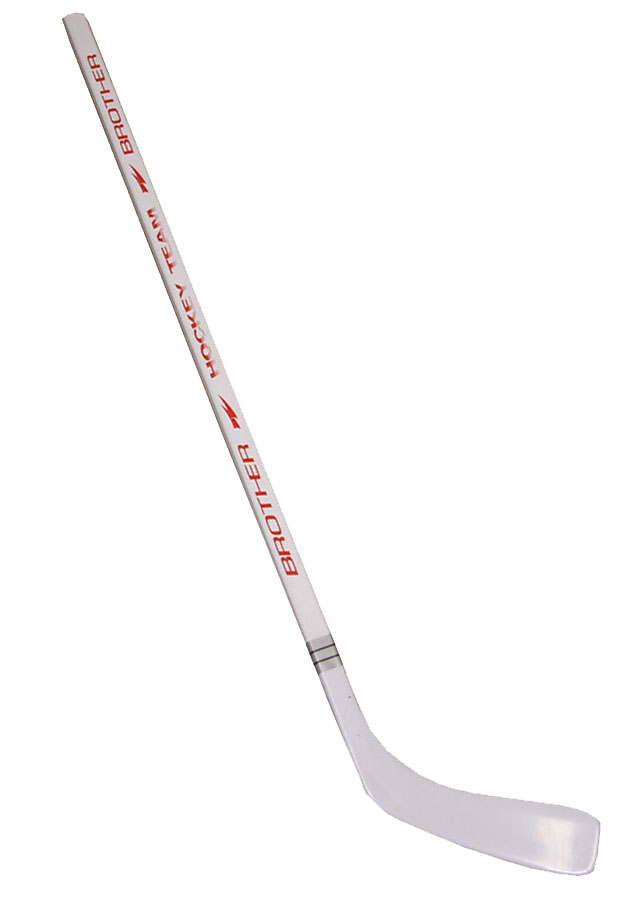 Kij hokejowy z tworzywa sztucznego z okleiną, 147 cm – prawy – biały