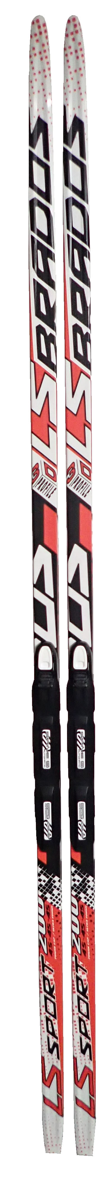 Narty biegowe Brados LS Sport z łuskami i wiązaniami SNS, czerwone, 200 cm