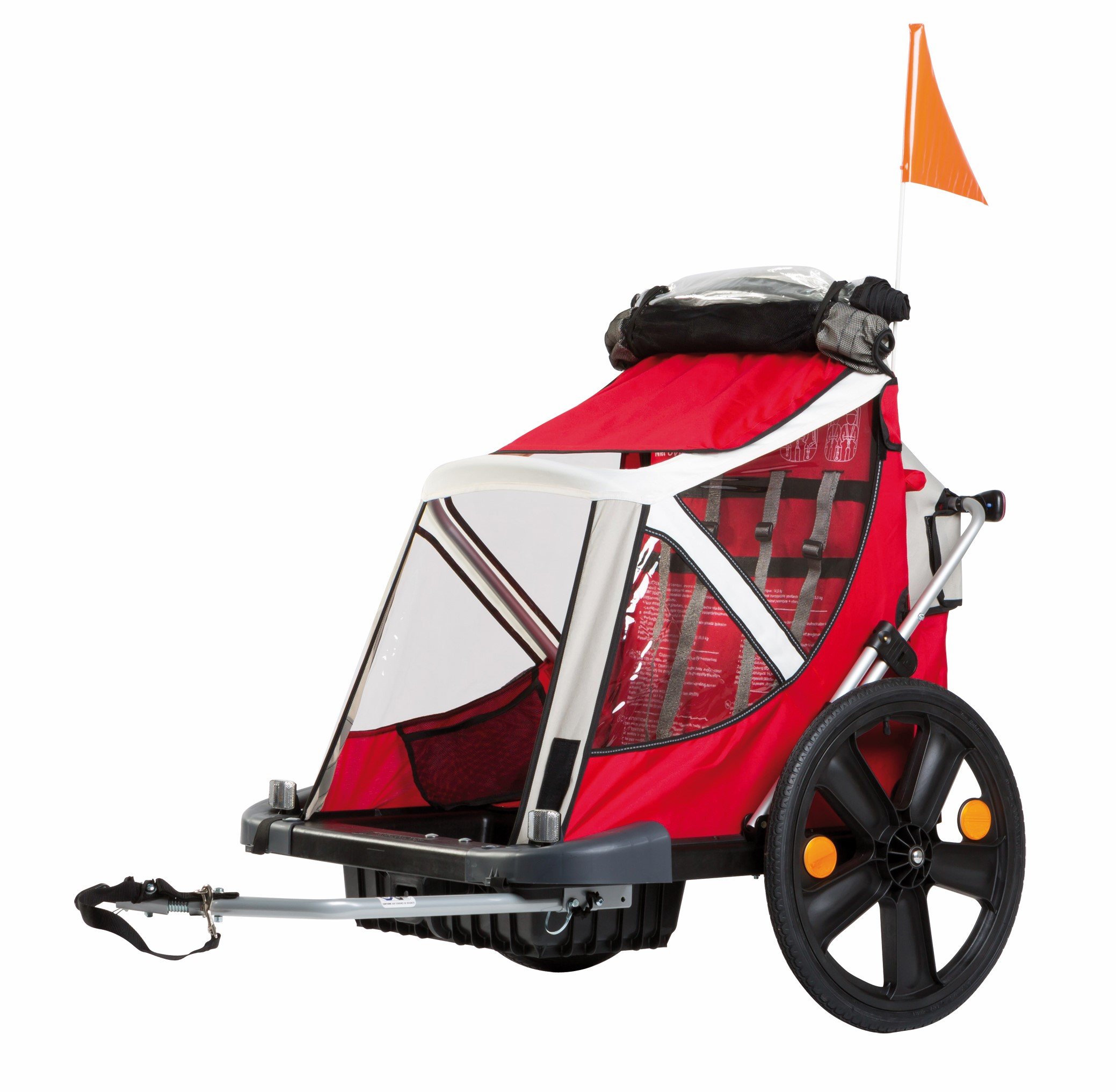 BELLELLI B-TRAVEL Przyczepka rowerowa dla dzieci, czerwona