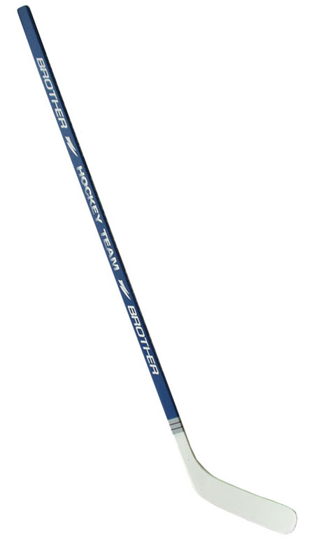 Kij hokejowy z tworzywa sztucznego z okleiną, 147 cm – dla leworęcznych – niebieski