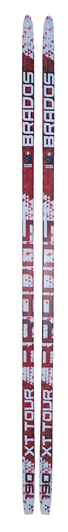 Narty biegowe z łuskami Brados XT Tour – uniwersalne, czerwone, 205 cm