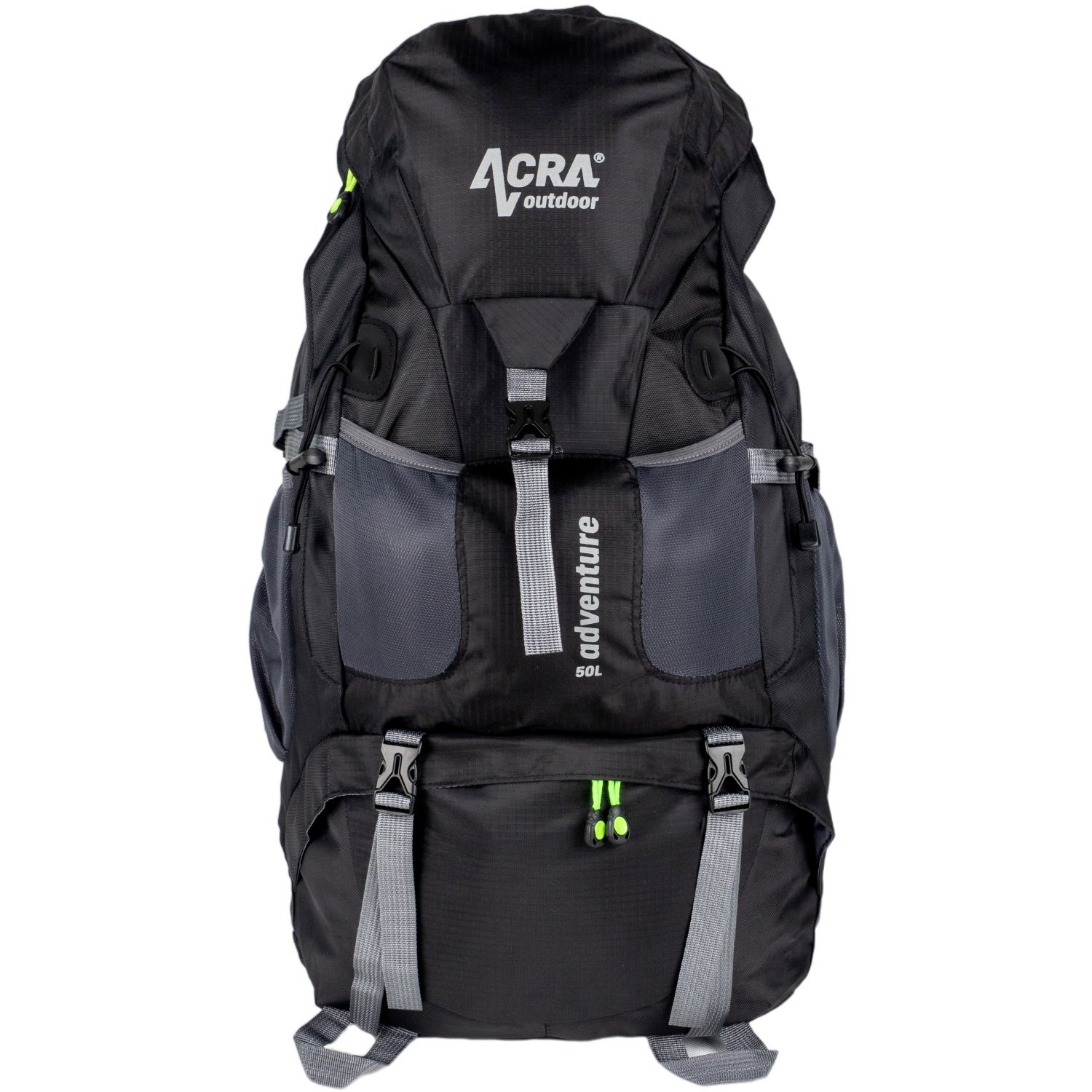 ACRA Plecak Adventure 50 L do turystyki górskiej, czarny BA50-CRN