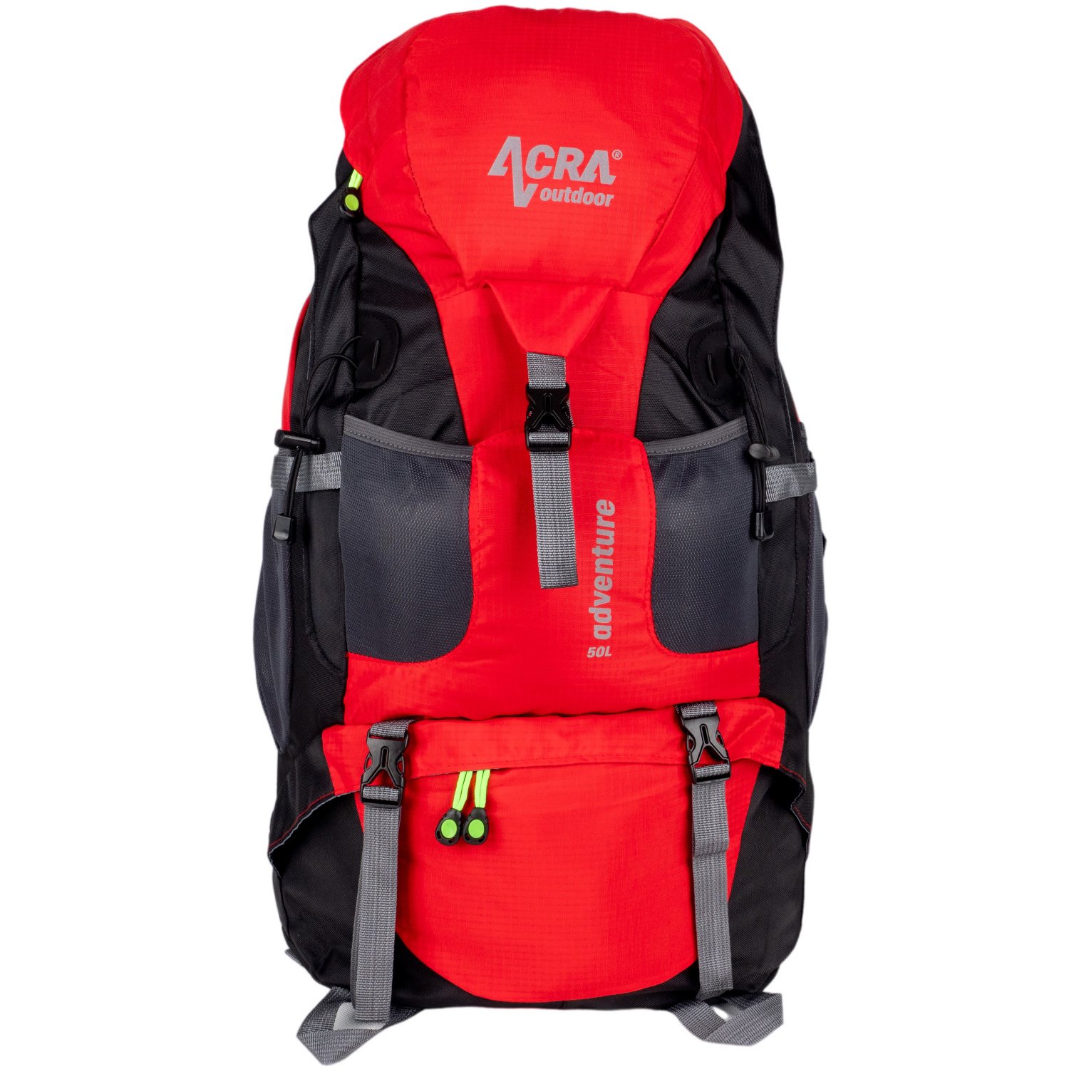 ACRA Plecak Adventure 50 L do turystyki górskiej, czerwony BA50-CRV