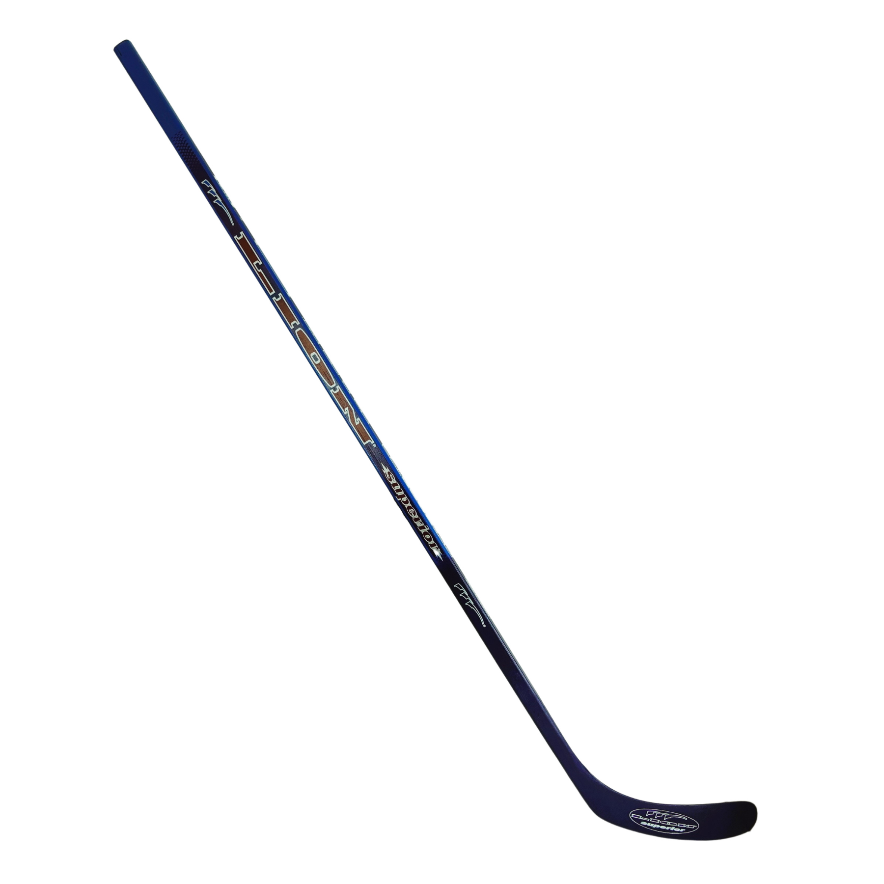 Kij hokejowy 147 cm, drewniany, laminowany, dla praworęcznych – niebieski