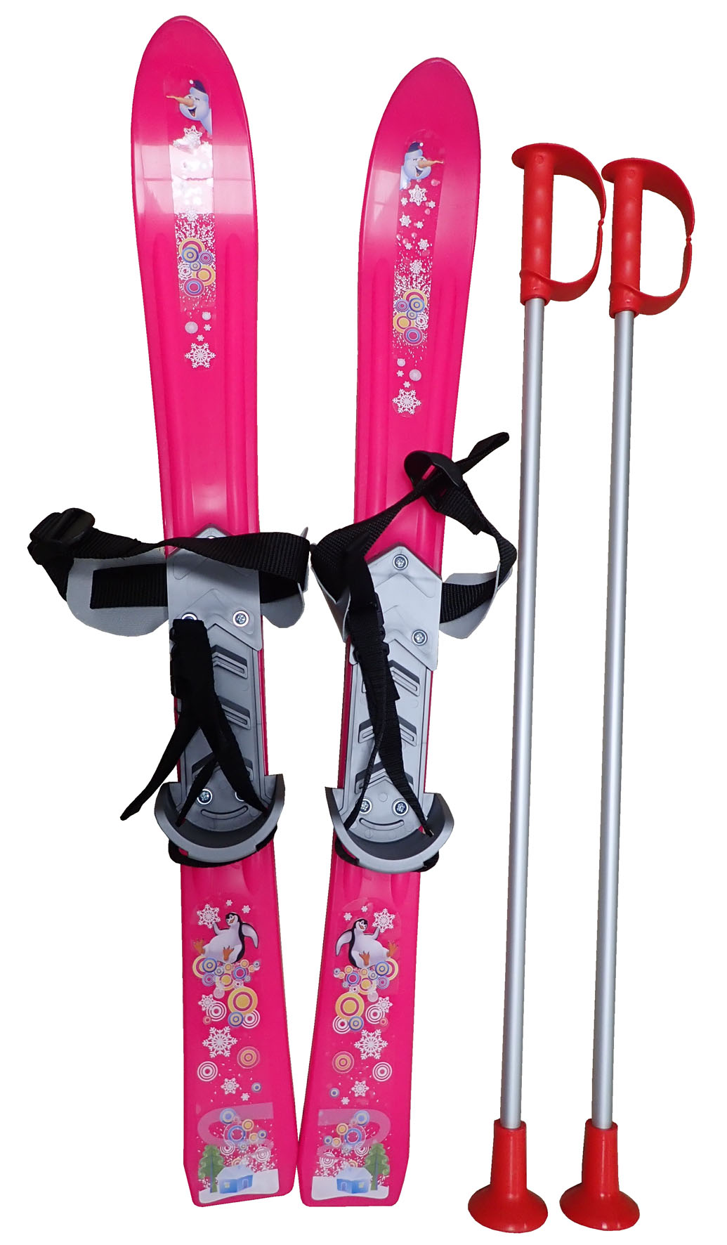 Plastkon LSP70-RU  Narty dziecięce 70 cm, odblaskowe, różowe