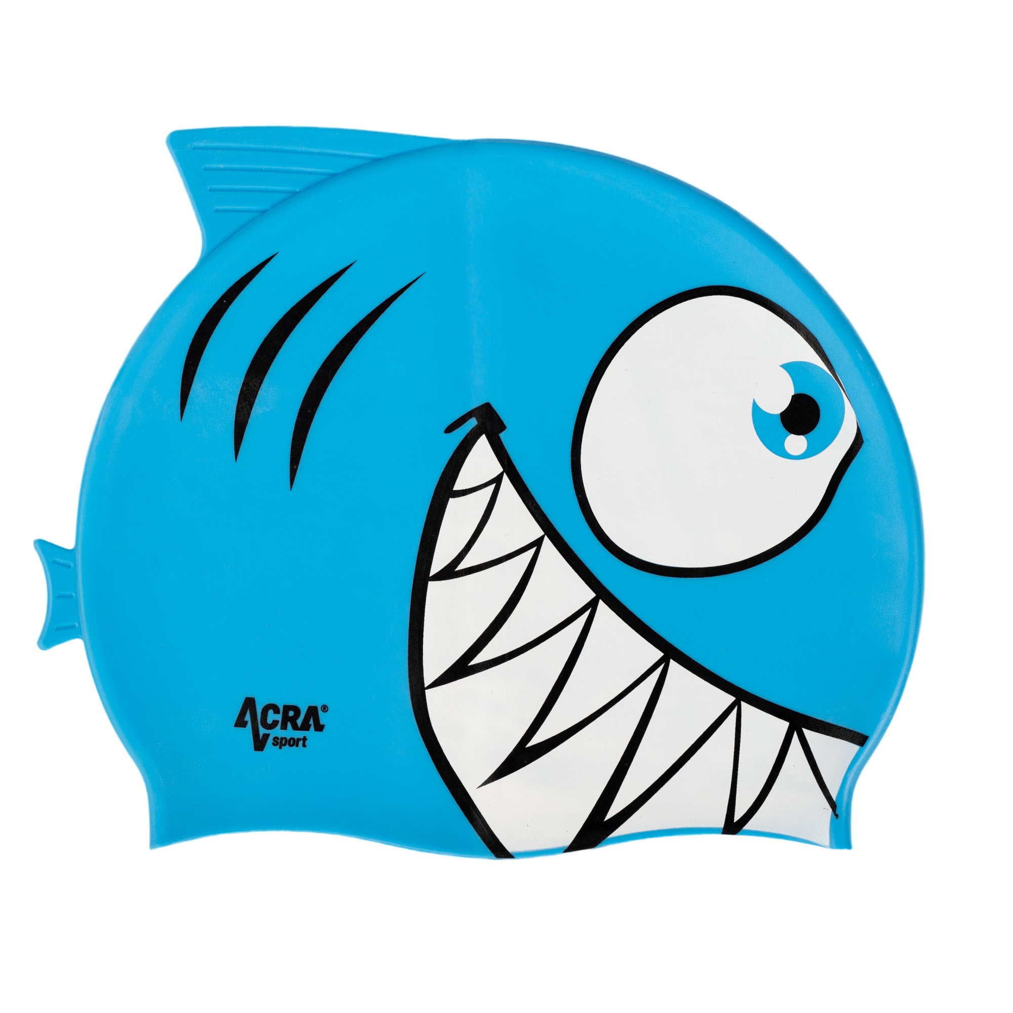 Czapka pływacka dla dzieci, PIRANHA, niebieska