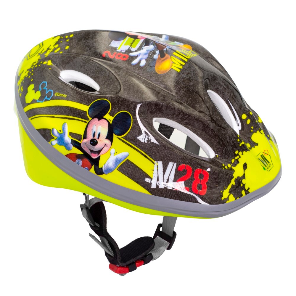 Kask rowerowy z motywem Myszki Miki, czarny, 52–56 cm